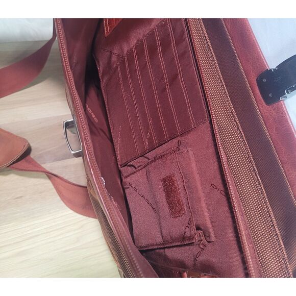 PIQUADRO Leather Brown/Burnt‎ Orange Briefcase/Office/Laptop Bag - Picture 8 of 9